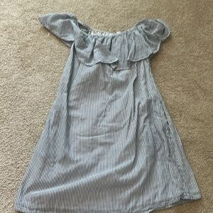 Off the shoulder pin stripe dress. Large